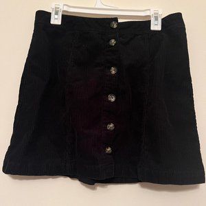 High Waisted Black Corduroy Mini Skirt - H&M Divided Size 10